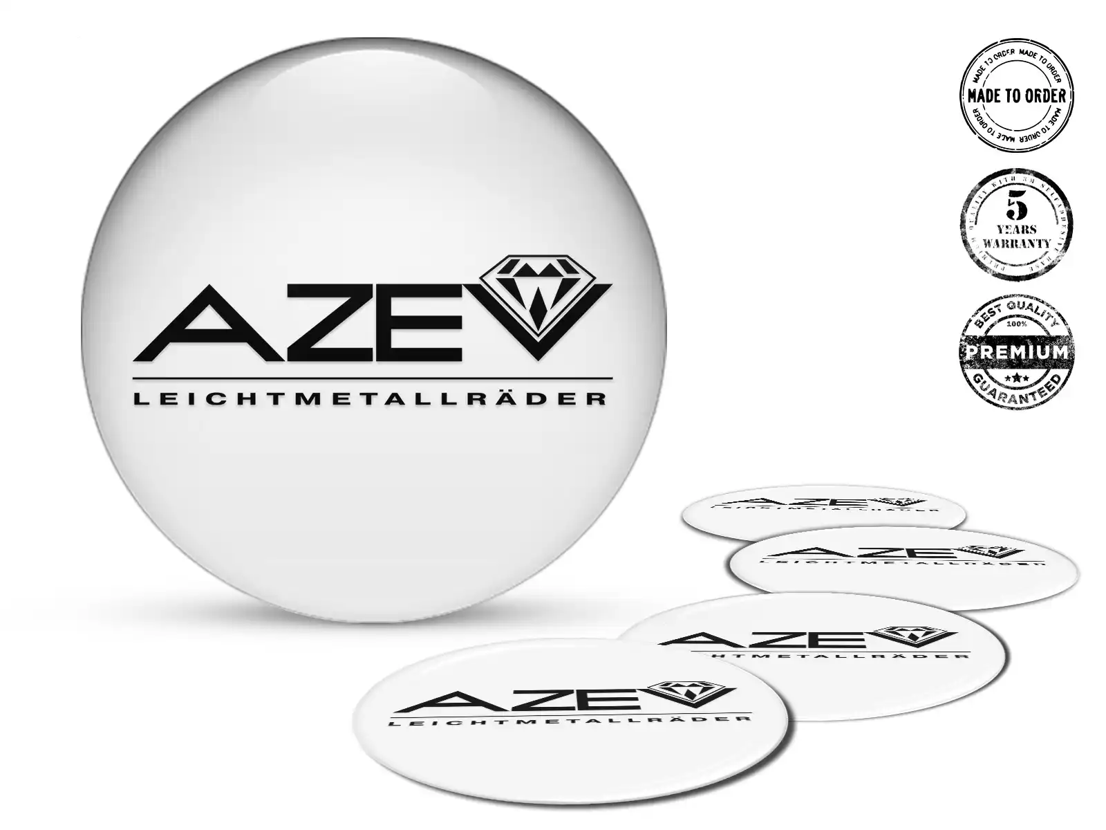 Azev Radaufkleber Logo Harzgewölbtes Design